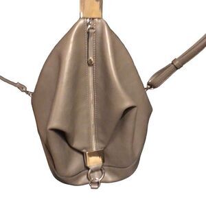 ALFANI Small GREY Faux Leather Convertible Backpack Purse Crossbody Bag
